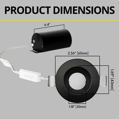 P-7191 2 Inch Round Black 8W, 500 Lumens, 5CCT Slim Light