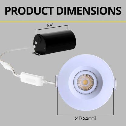 P-7343 2 Inch Round White HO, 8-14W, 700-1100 Lumens, 5CCT Regress Gimbal Light