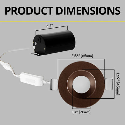 P-7192 2 Inch Round Bronze 8W, 500 Lumens, 5CCT Slim Light