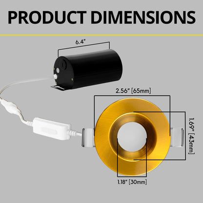 P-7194 2 Inch Round Brushed Brass 8W, 500 Lumens, 5CCT Slim Light