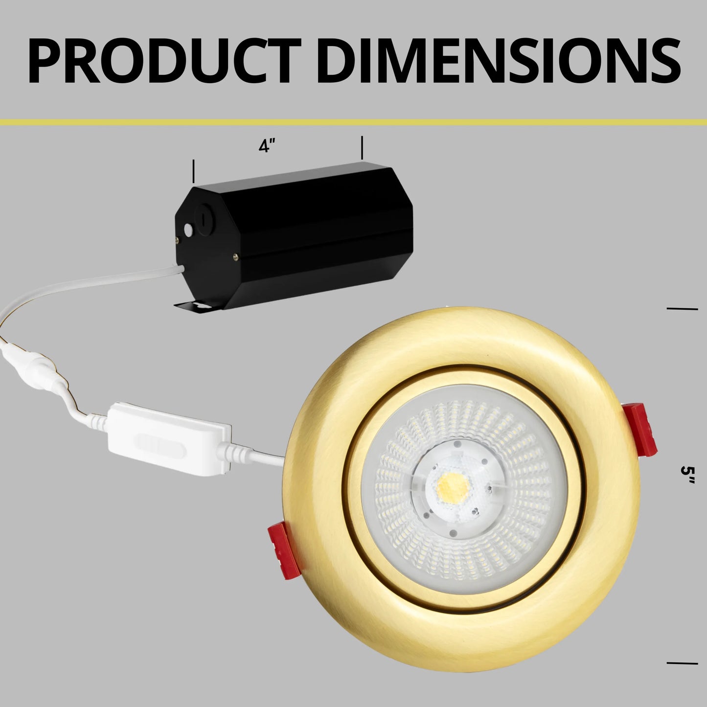 P-5867 4 Inch Round Brushed Brass 14W 1200 Lumens 5CCT Gimbal Light