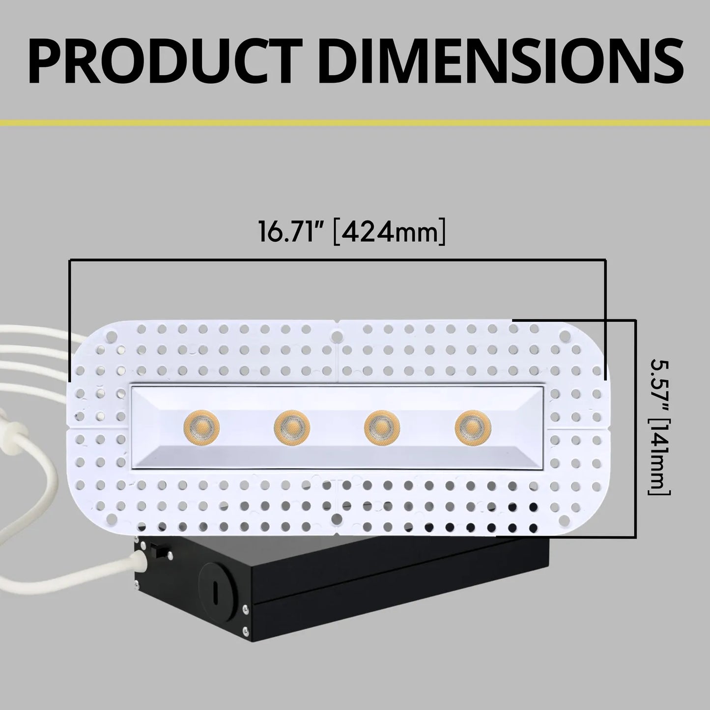 P-7350 1.5 Inch Trimless Ultra-Narrow 4 Head White 28W, 2400 Lumens, 5CCT Recessed Light