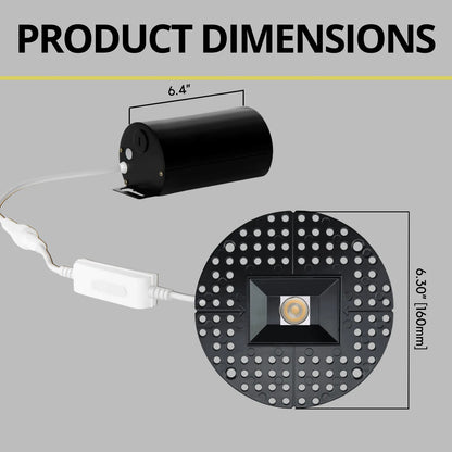 P-7351 1.5 Inch Trimless Ultra-Narrow Single Head Black 7W, 600 Lumens, 5CCT Recessed Light