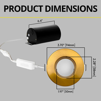 P-7204 3 Inch Round Brushed Brass 10W, 700 Lumens, 5CCT Slim Light