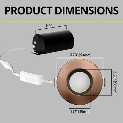 P-7205 3 Inch Round Brushed Copper 10W, 700 Lumens, 5CCT Slim Light