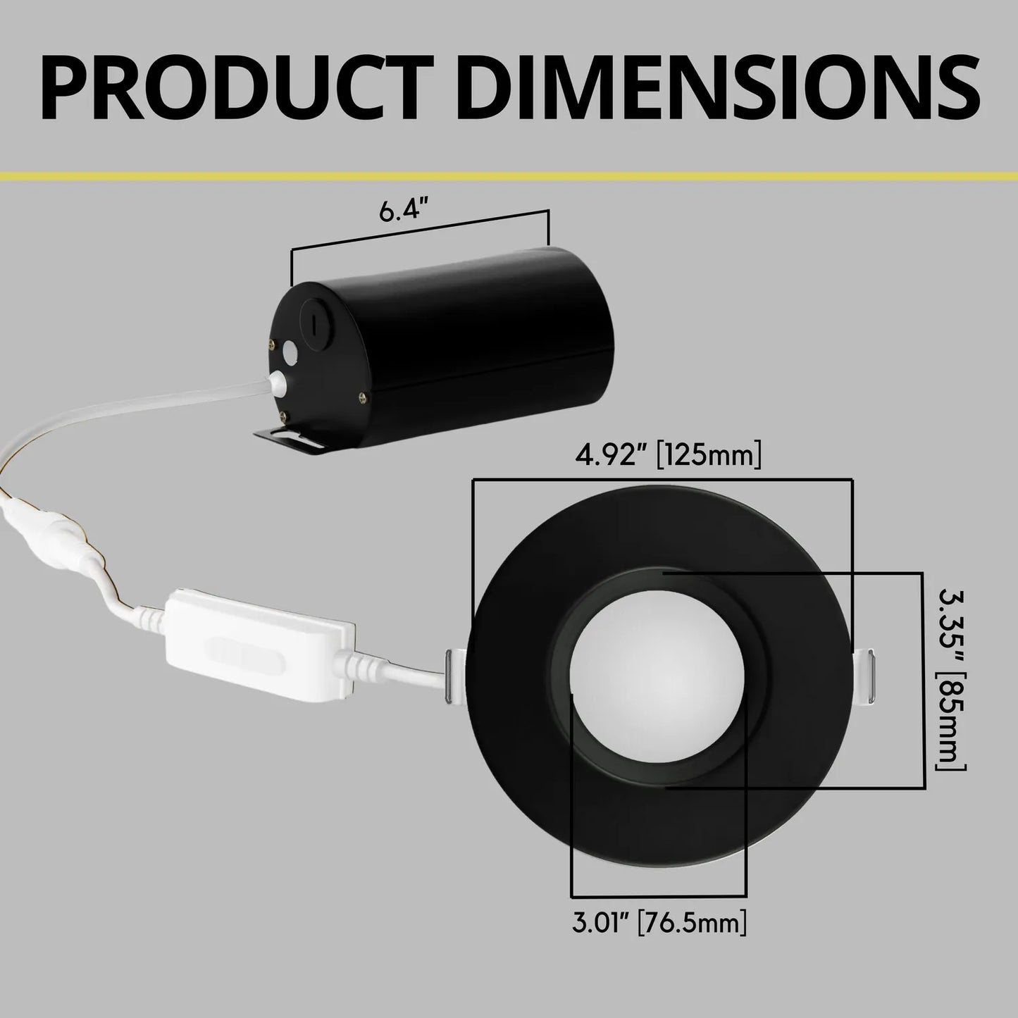 P-7206 4 Inch Round Black 15W, 1400 Lumens, 5CCT Slim Light
