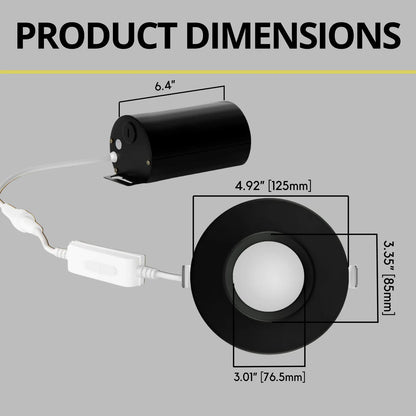 P-7206 4 Inch Round Black 15W, 1400 Lumens, 5CCT Slim Light