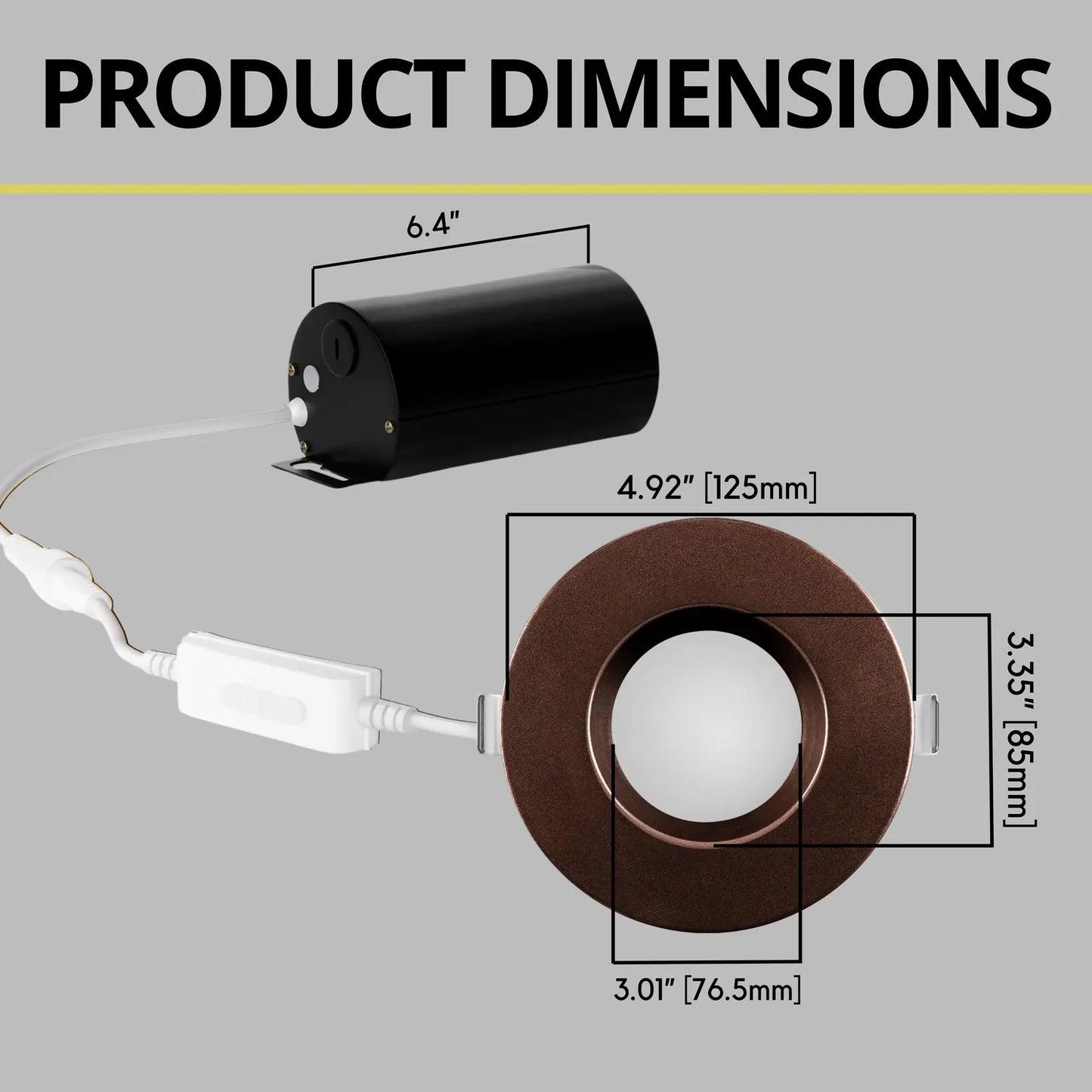 P-7207 4 Inch Round Bronze 15W, 1400 Lumens, 5CCT Slim Light