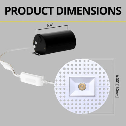 P-7355 1.5 Inch Trimless Ultra-Narrow Single Head White HO, 15W, 1100 Lumens, 5CCT Recessed Light