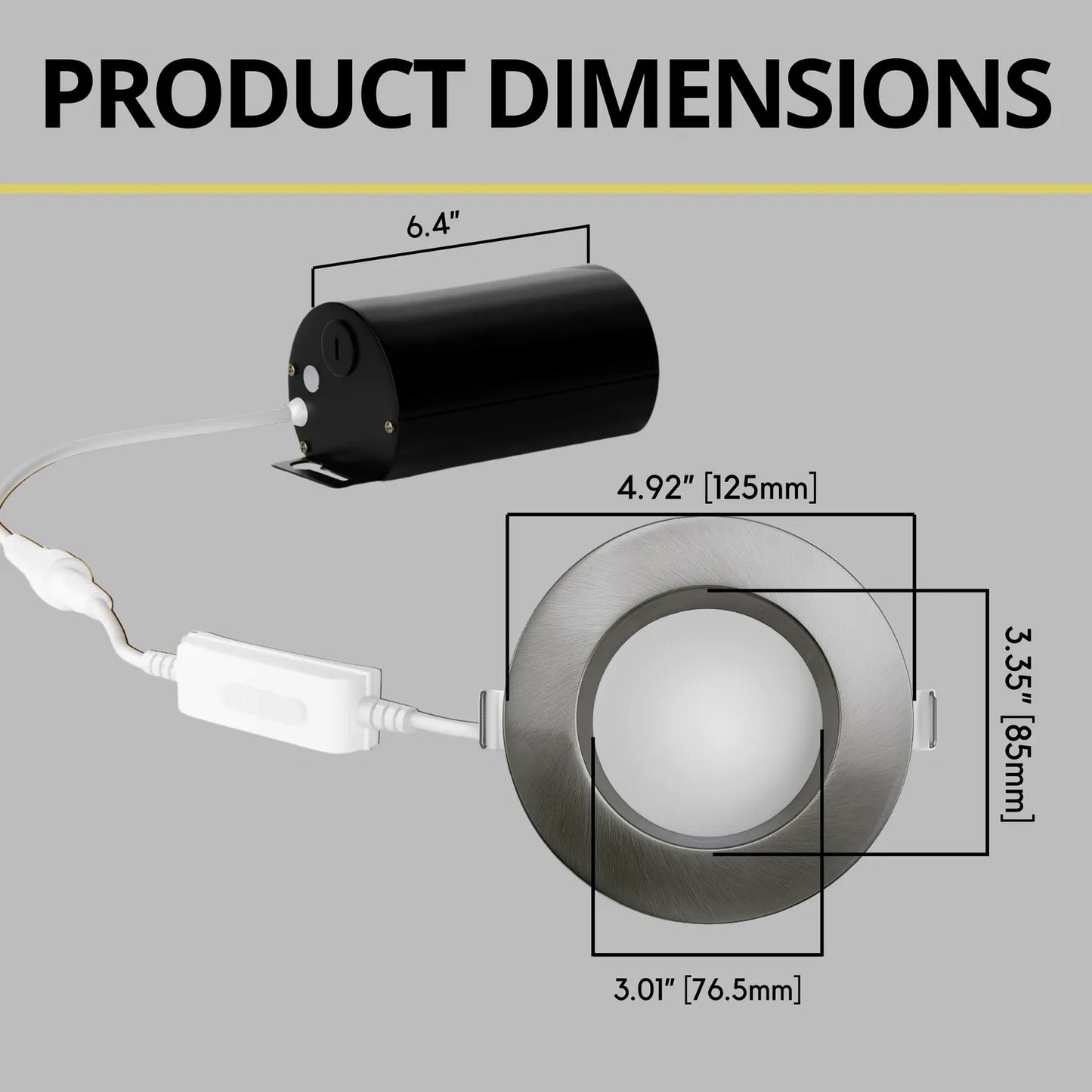 P-7208 4 Inch Round Brushed Nickel 15W, 1400 Lumens, 5CCT Slim Light