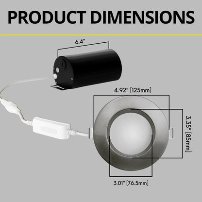 P-7208 4 Inch Round Brushed Nickel 15W, 1400 Lumens, 5CCT Slim Light