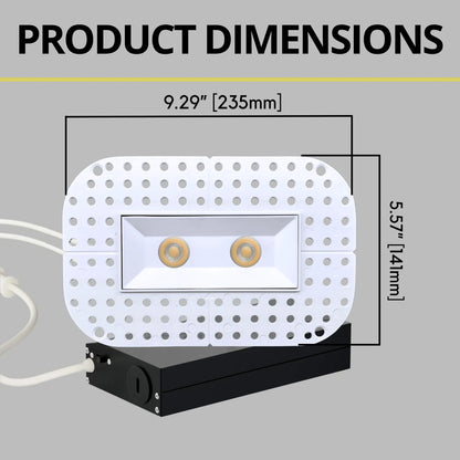 P-7356 1.5 Inch Trimless Ultra-Narrow 2 Head White HO, 30W, 2200 Lumens, 5CCT Recessed Light