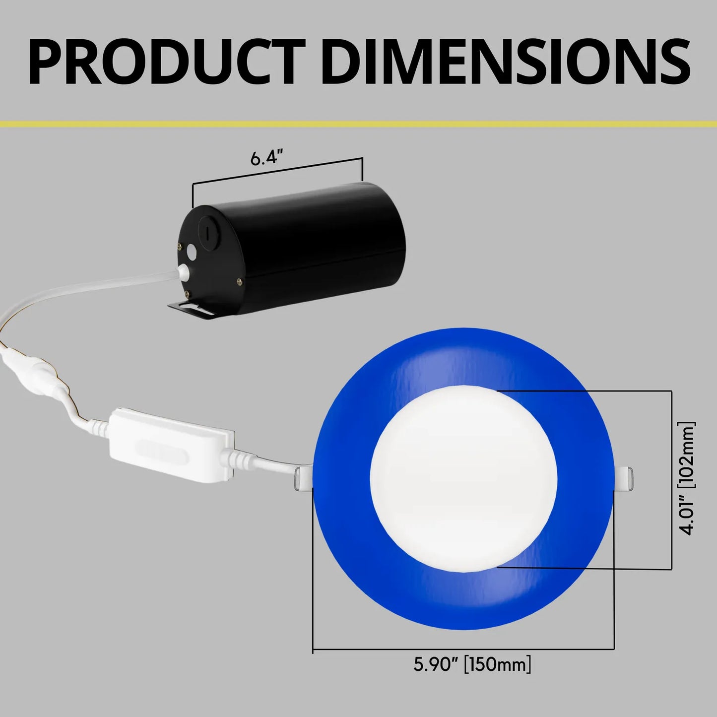 P-7312 5 Inch Round Blue Finish, 15W, 1350 Lumens, 5CCT Slim Light