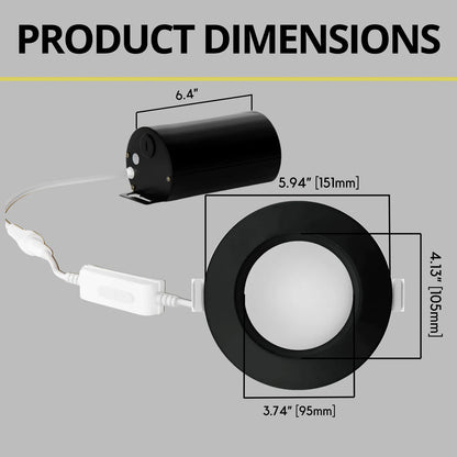 P-7211 5 Inch Round Black 23W, 1800 Lumens, 5CCT Slim Light