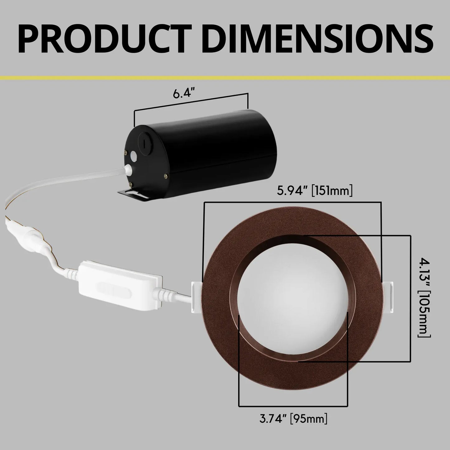 P-7212 5 Inch Round Bronze 23W, 1800 Lumens, 5CCT Slim Light