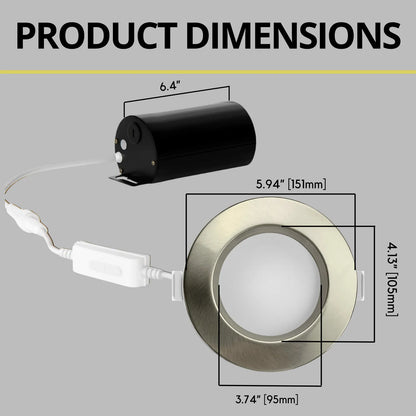 P-7213 5 Inch Round Brushed Nickel 23W, 1800 Lumens, 5CCT Slim Light
