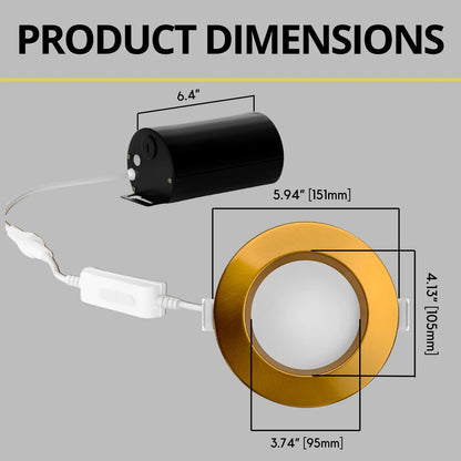 P-7214 5 Inch Round Brushed Brass 23W, 1800 Lumens, 5CCT Slim Light