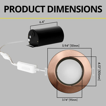 P-7215 5 Inch Round Brushed Copper 23W, 1800 Lumens, 5CCT Slim Light