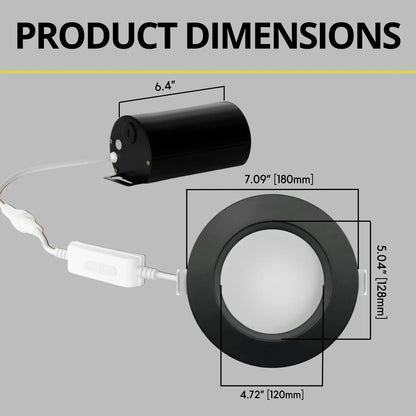 P-7216 6 Inch Round Black 10/18/28W, 950/1750/2700 Lumens, 5CCT Slim Light