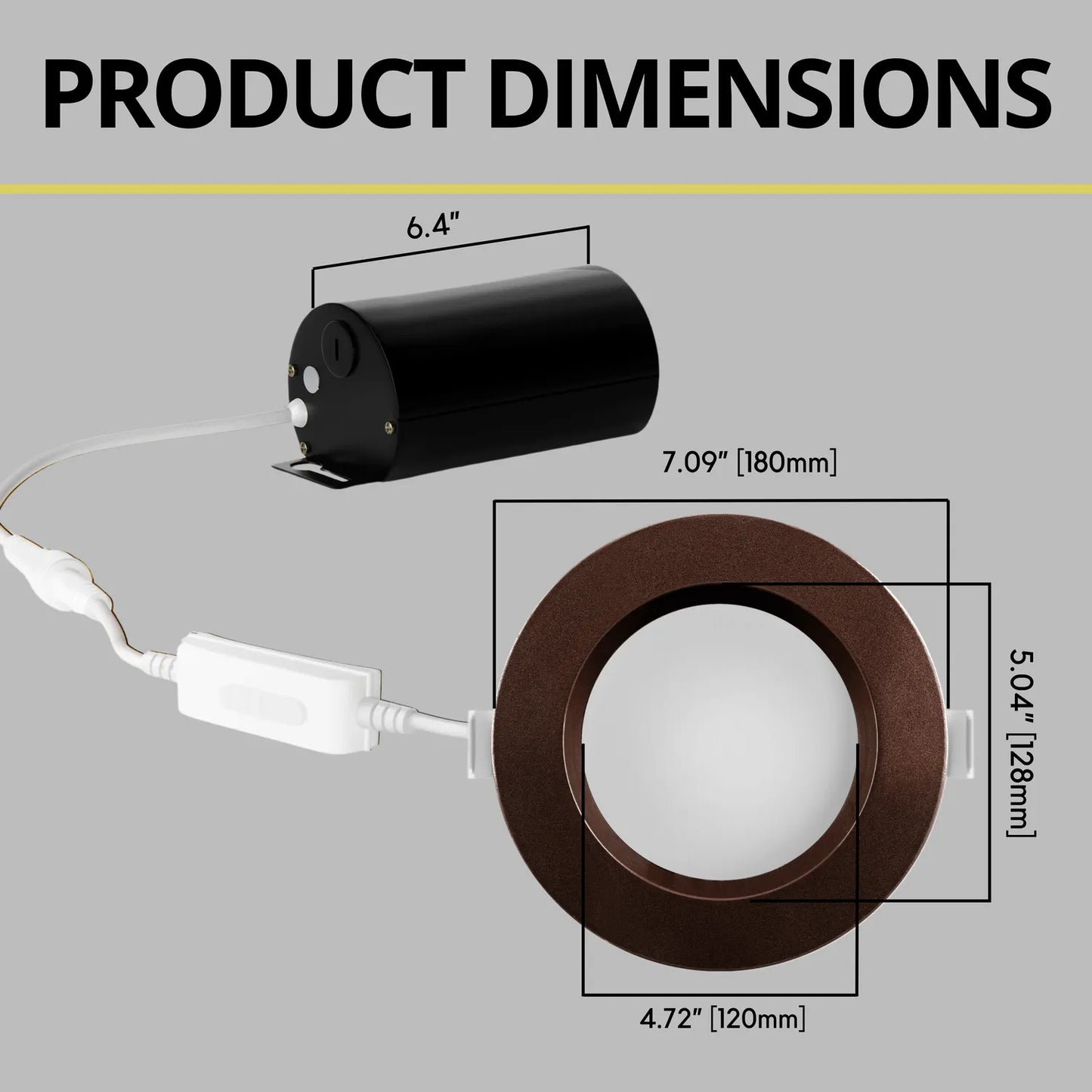 P-7217 6 Inch Round Bronze 10/18/28W, 950/1750/2700 Lumens, 5CCT Slim Light