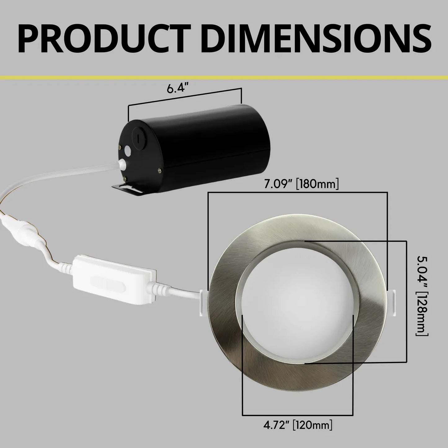P-7218 6 Inch Round Brushed Nickel 10/18/28W, 950/1750/2700 Lumens, 5CCT Slim Light
