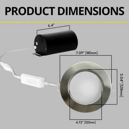 P-7218 6 Inch Round Brushed Nickel 10/18/28W, 950/1750/2700 Lumens, 5CCT Slim Light