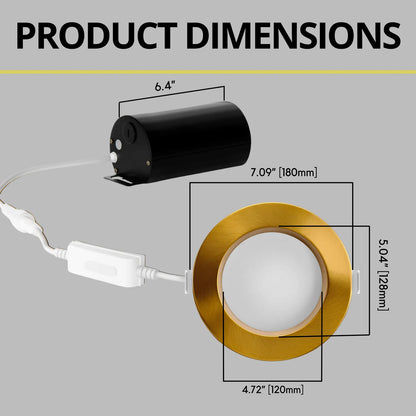 P-7219 6 Inch Round Brushed Brass 10/18/28W, 950/1750/2700 Lumens, 5CCT Slim Light