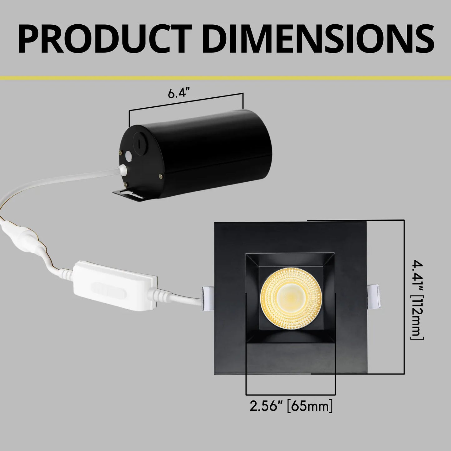 P-7160 3.5 Inch Square Black HO 18-30W, 1700-2700 Lumens 5CCT Recessed Light