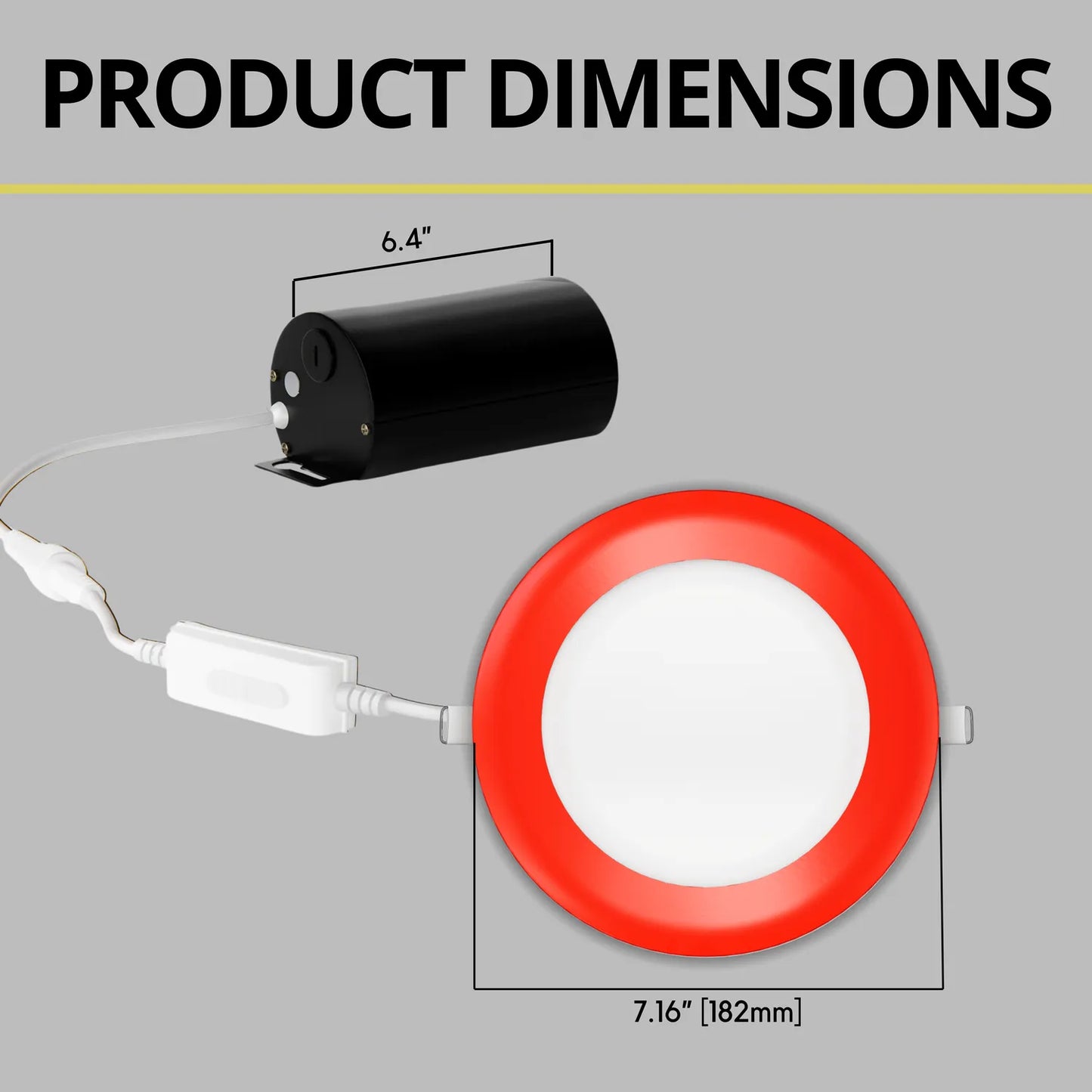 P-7314 6 Inch Round Red Finish, 20W, 1800 Lumens, 5CCT Slim Light