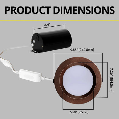 P-7222 8 Inch Round Bronze 50/80W, 5000/8000 Lumens, 5CCT Slim Light