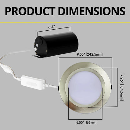 P-7223 8 Inch Round Brushed Nickel 50/80W, 5000/8000 Lumens, 5CCT Slim Light