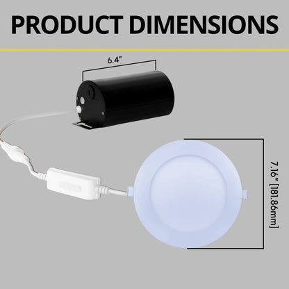P-7227 6 Inch Economical Round White 16W, 1300 Lumens, 5CCT Slim Ultra-Thin Light