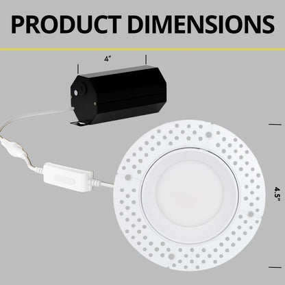 P-5989 3 Inch Trimless Round White 10W 750 Lumens 5CCT Slim Light
