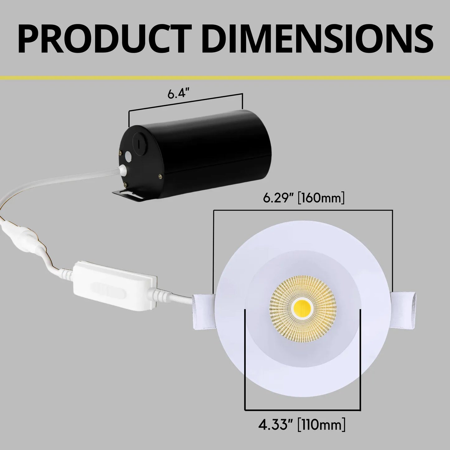 P-7240 5 Inch Round White 23-50W, 2200-5000 Lumens, 5CCT Recessed Light
