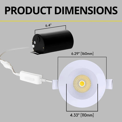 P-7240 5 Inch Round White 23-50W, 2200-5000 Lumens, 5CCT Recessed Light