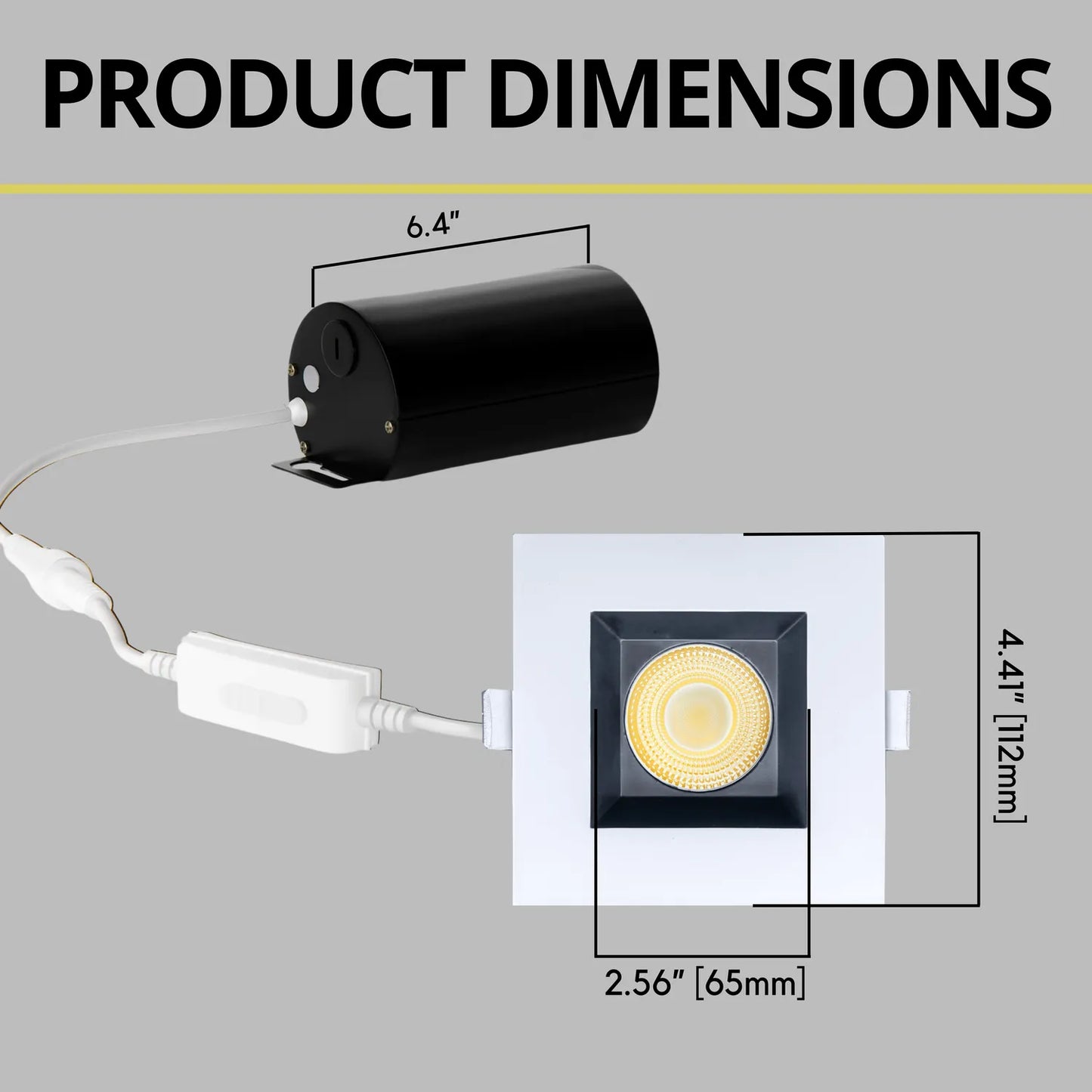 P-7162 3.5 Inch Square Two-Tone HO 18-30W, 1700-2700 Lumens 5CCT Recessed Light