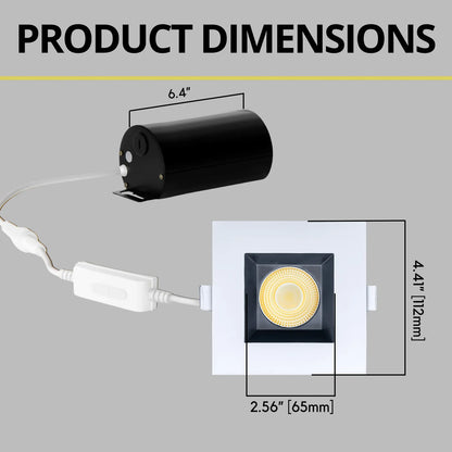 P-7162 3.5 Inch Square Two-Tone HO 18-30W, 1700-2700 Lumens 5CCT Recessed Light