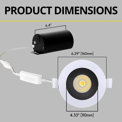 P-7242 5 Inch Round Two-Tone 23-50W, 2200-5000 Lumens, 5CCT Recessed Light