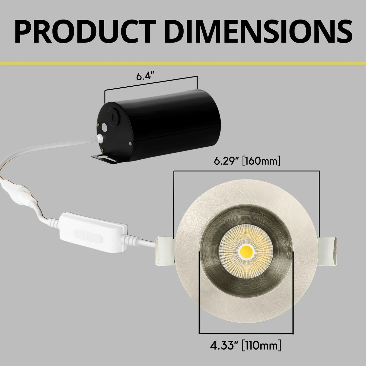 P-7244 5 Inch Round Brushed Nickel 23-50W, 2200-5000 Lumens, 5CCT Recessed Light