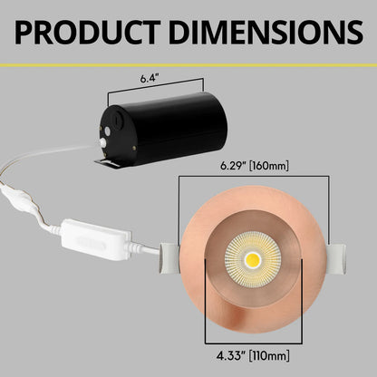 P-7246 5 Inch Round Brushed Copper 23-50W, 2200-5000 Lumens, 5CCT Recessed Light