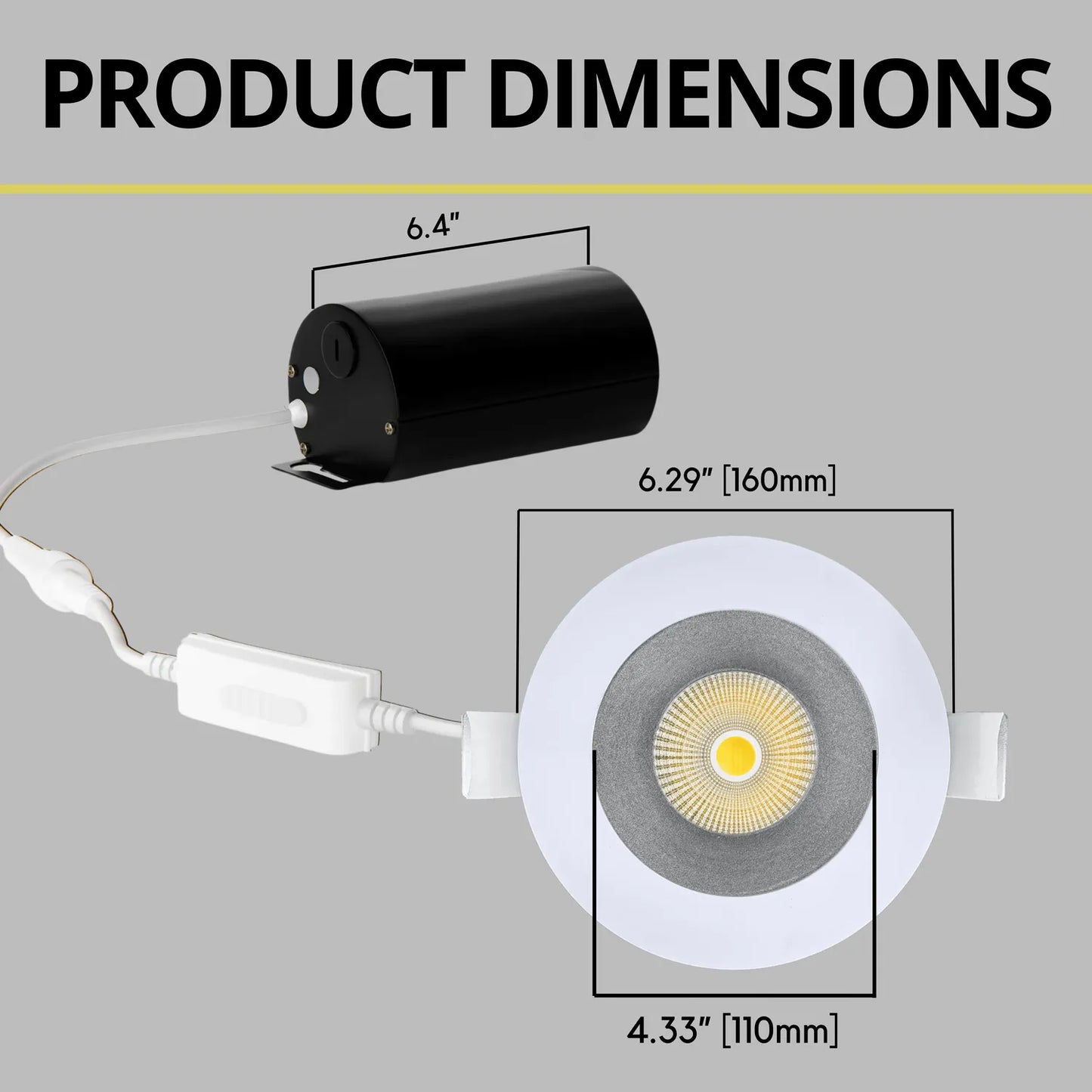 P-7247 5 Inch Round Haze 23-50W, 2200-5000 Lumens, 5CCT Recessed Light