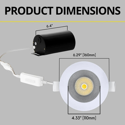 P-7247 5 Inch Round Haze 23-50W, 2200-5000 Lumens, 5CCT Recessed Light