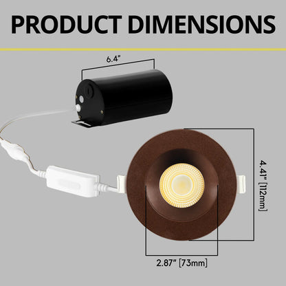 P-7163 3.5 Inch Round Bronze HO 18-30W, 1700-2700 Lumens 5CCT Recessed Light