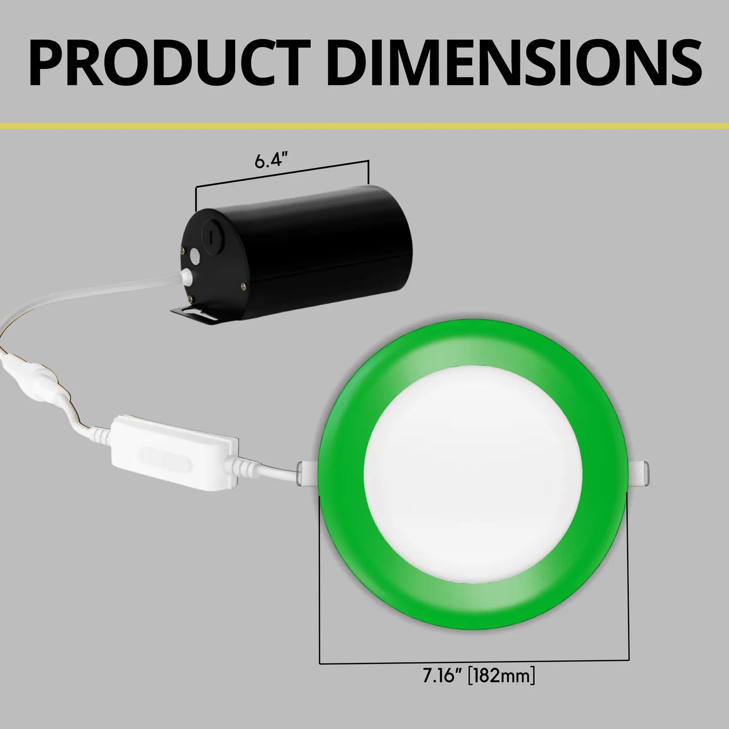 P-7317 6 Inch Round Green Finish, 20W, 1800 Lumens, 5CCT Slim Light