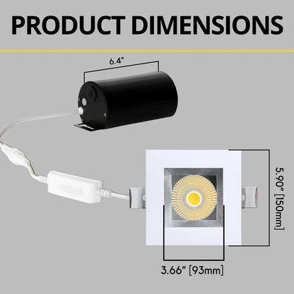 P-7255 5 Inch Square Haze 23-50W, 2200-5000 Lumens, 5CCT Recessed Light