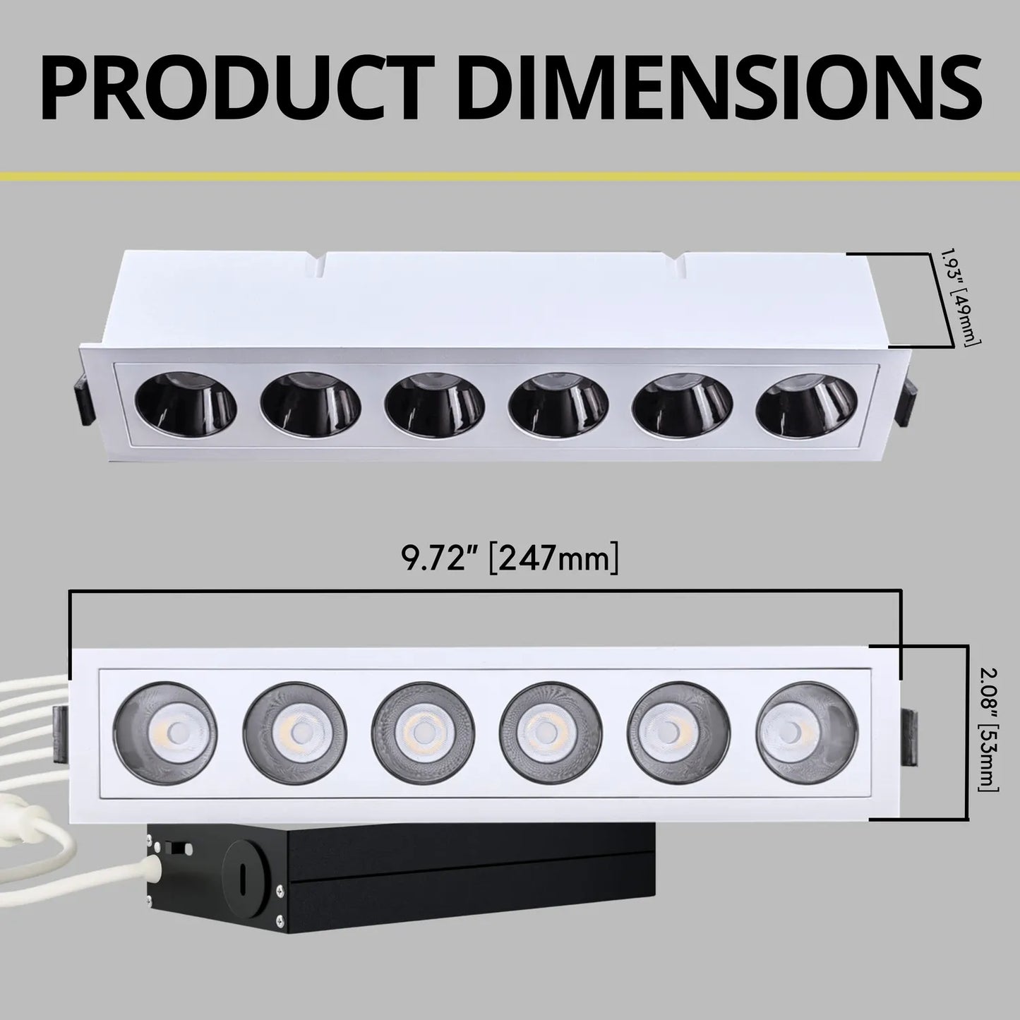 P-7260 2 Inch 6 Head White Finish, 18W, 1200 Lumens, 5CCT Recessed Light