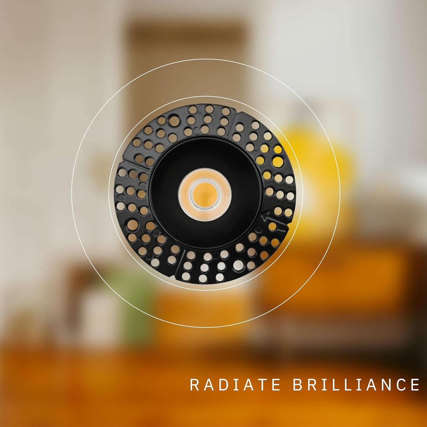 P-6384 3 Inch Trimless Round Black High Output 15W=175W, 1400 Lumens 5CCT Recessed Light