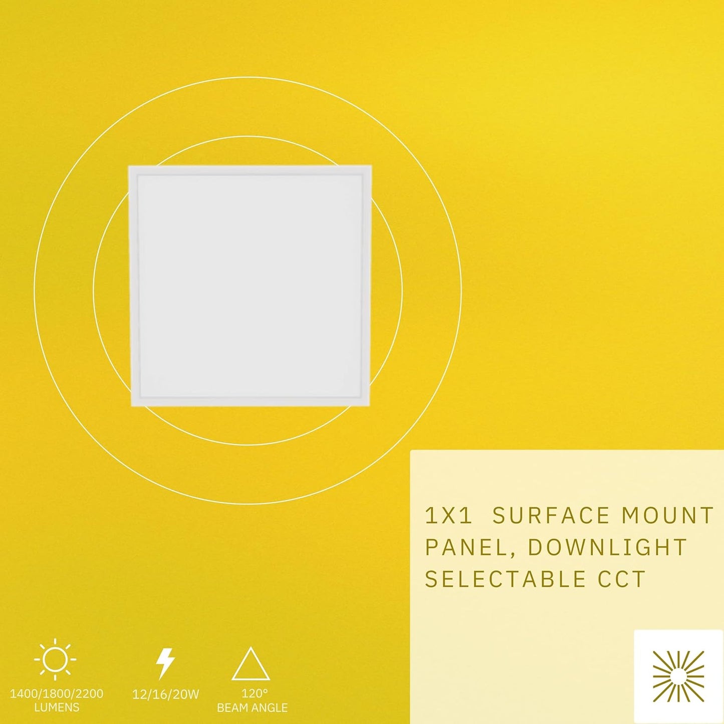 P-6626 1x1 LED Surface Mount Panel Light, 12 Watts, 1400 Lumens 5CCT
