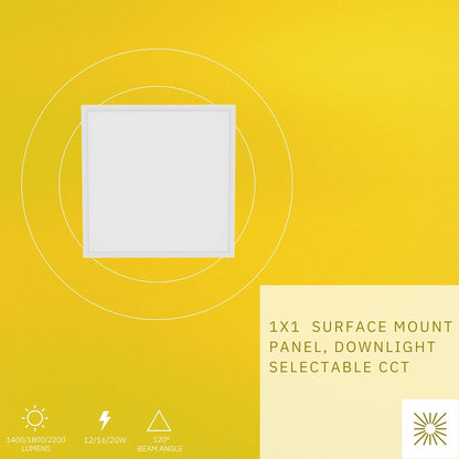 P-6626 1x1 LED Surface Mount Panel Light, 12 Watts, 1400 Lumens 5CCT