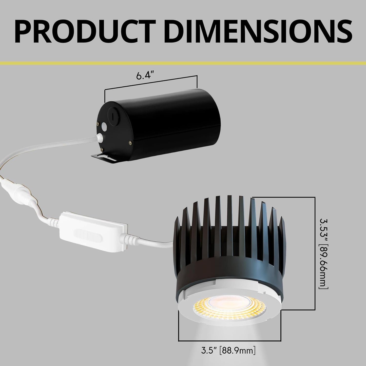 P-7105 3.5 inch Engine 15-9W, 1400-900 Lumens 5CCT Recessed Light